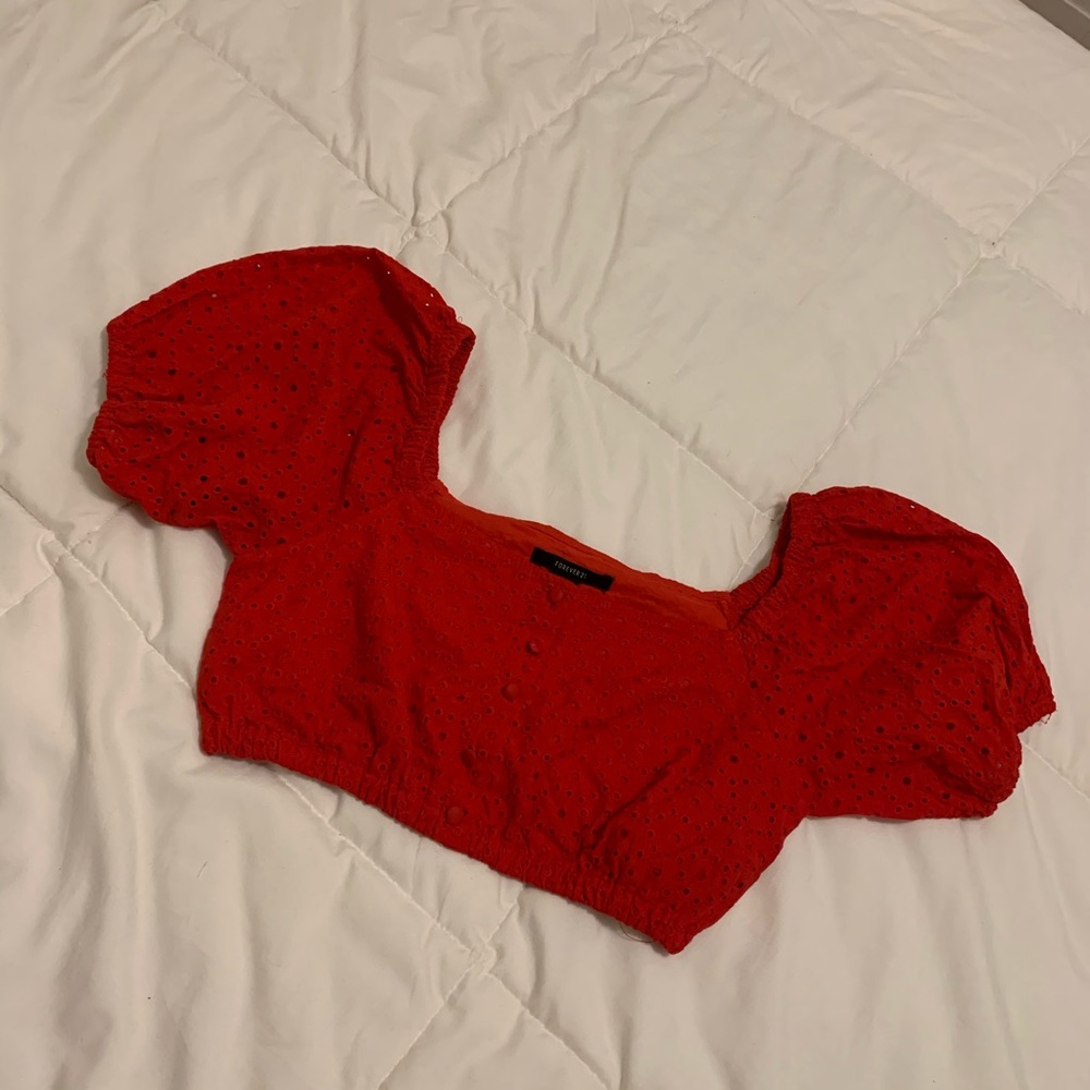 Red crop top